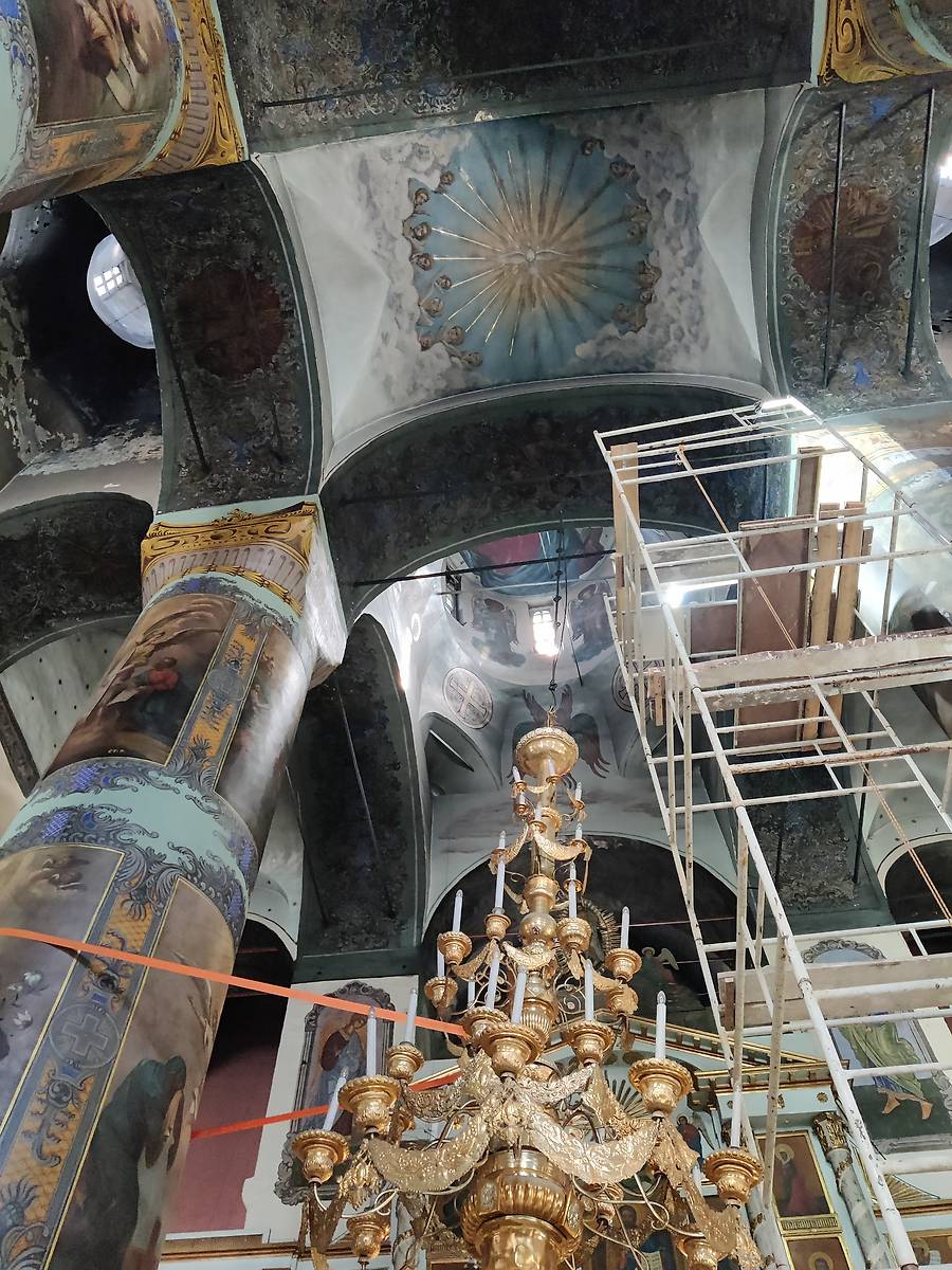 Реставрация росписи основного объёма, дополнительная информация. Кафедральный собор Успения Пресвятой Богородицы, Кинешма (Кинешемский район, Ивановская область)