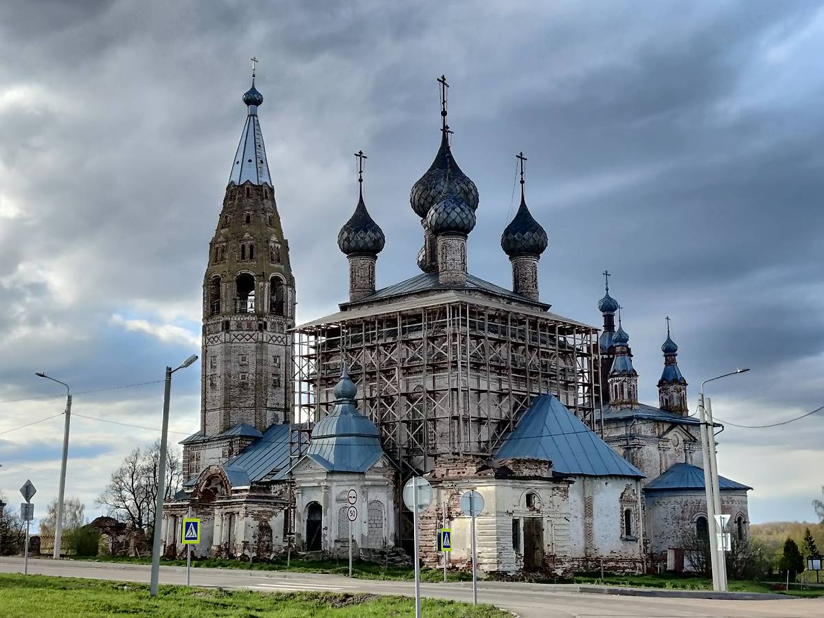 Общий вид с Юго-Востока, документальные фотографии. Церковь Усекновения главы Иоанна Предтечи, Парское (Родниковский район, Ивановская область)