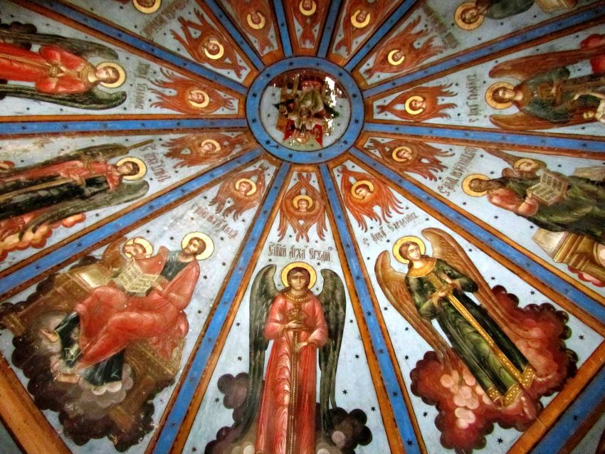 Лядинский погост. Церковь Покрова Пресвятой Богородицы (Покрово-Власьевская), Столетовская (Лядины) (Каргопольский район, Архангельская область). интерьер и убранство, небеса, фрагмент