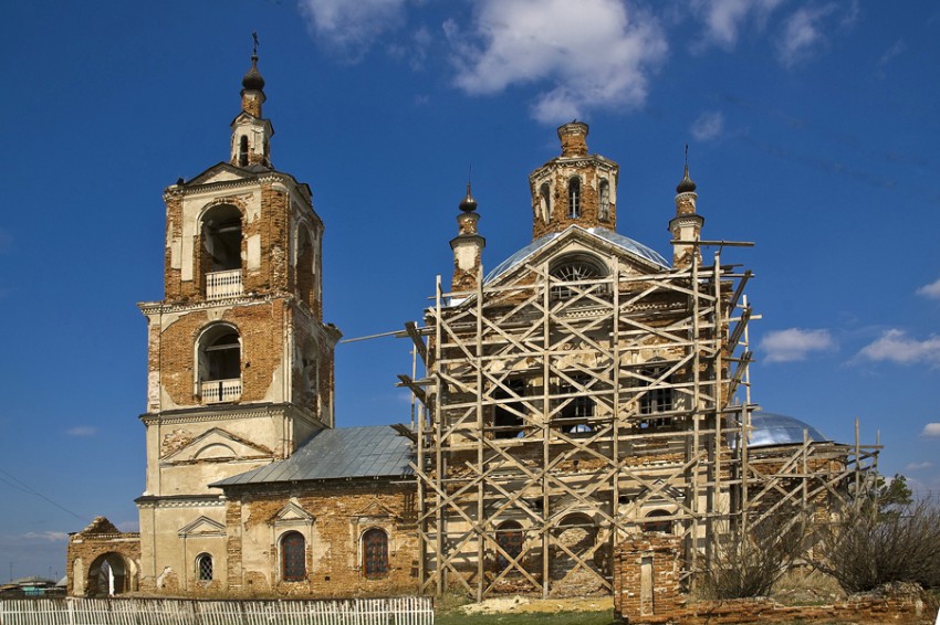 Таловка. Церковь Николая Чудотворца. общий вид в ландшафте