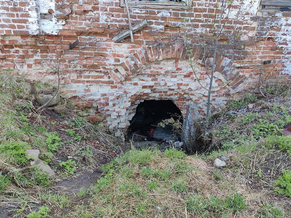 Бывший вход в подвальную часть храма., архитектурные детали. Церковь Вознесения Господня, Верхний Ландех (Верхнеландеховский район, Ивановская область)