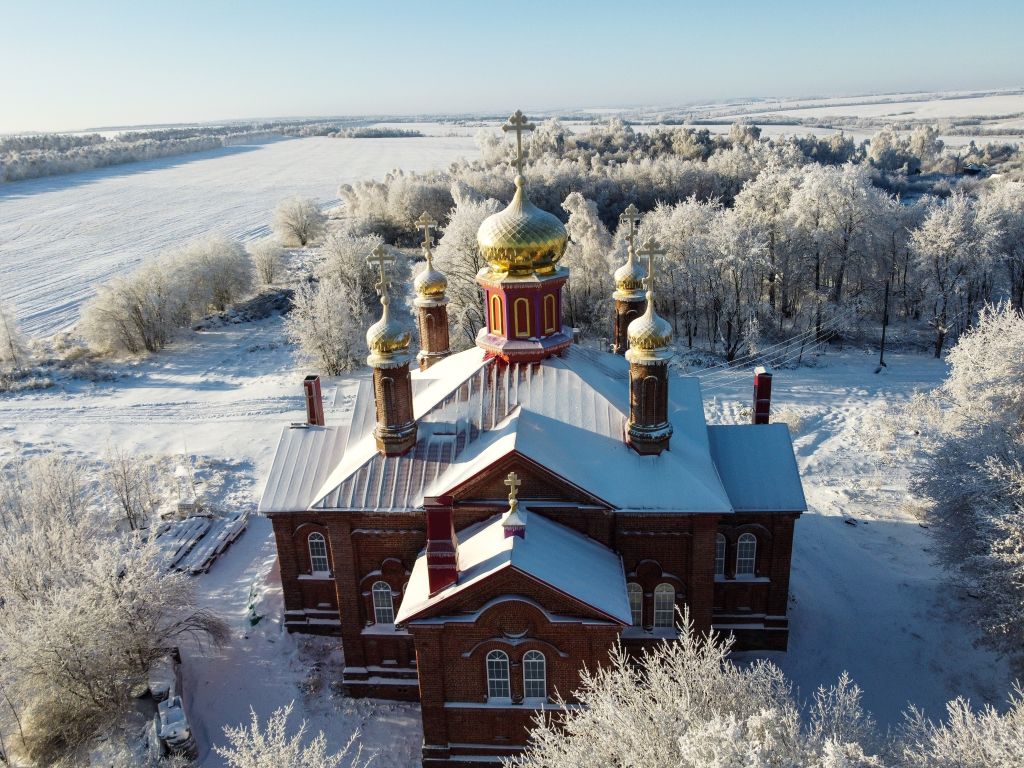 Церковь Спаса Нерукотворного Образа, Егорьевское (Княгининский район, Нижегородская область). общий вид в ландшафте