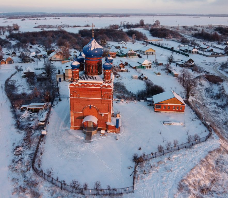 Церковь Владимирской иконы Божией Матери, Никольское (Лысковский район, Нижегородская область). общий вид в ландшафте