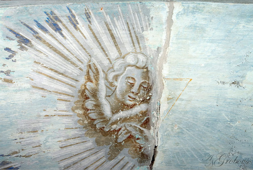 Семёно-Сарское. Церковь Николая Чудотворца. интерьер и убранство, фрагмент росписи храма