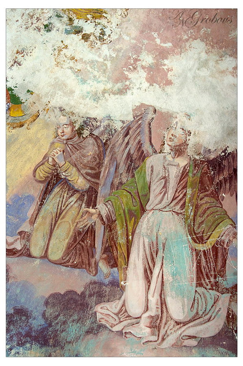 Церковь Николая Чудотворца, Семёно-Сарское (Комсомольский район, Ивановская область). интерьер и убранство, фрагмент росписи храма