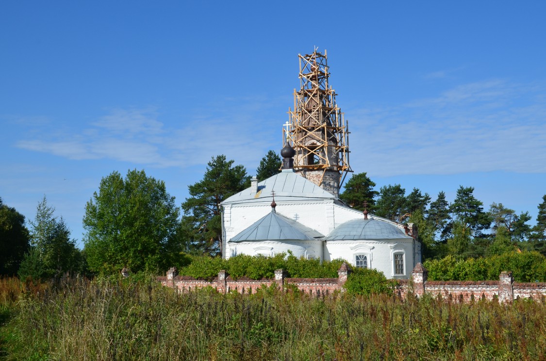 Филяндино. Церковь Николая Чудотворца. общий вид в ландшафте