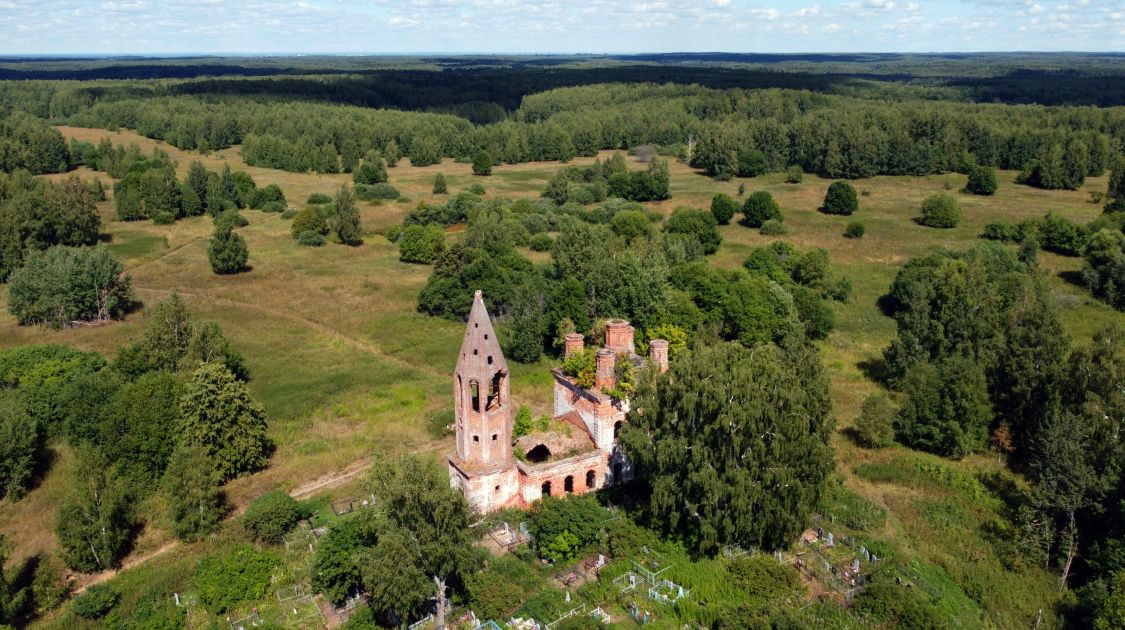 Церковь Покрова Пресвятой Богородицы, Осоево (Ростовский район, Ярославская область). общий вид в ландшафте