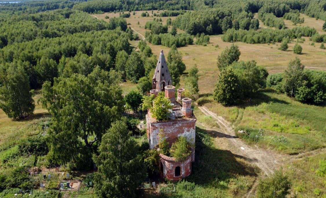 Церковь Покрова Пресвятой Богородицы, Осоево (Ростовский район, Ярославская область). общий вид в ландшафте