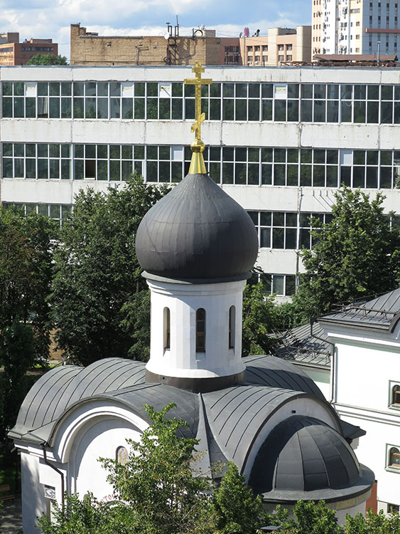 Рязанский. Церковь Сергия Радонежского на Рязанке. общий вид в ландшафте