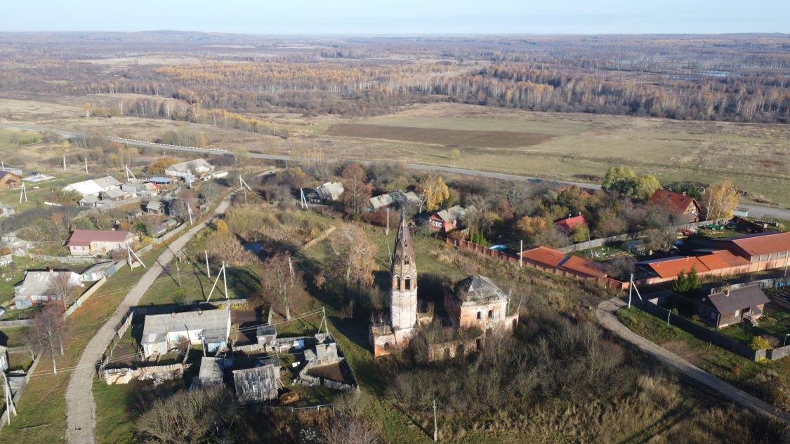 Церковь Николая Чудотворца, Иванцево (Фурмановский район, Ивановская область). общий вид в ландшафте