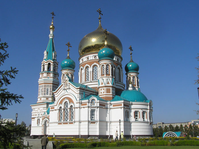 Омск. Кафедральный собор Успения Пресвятой Богородицы (воссозданный). фасады