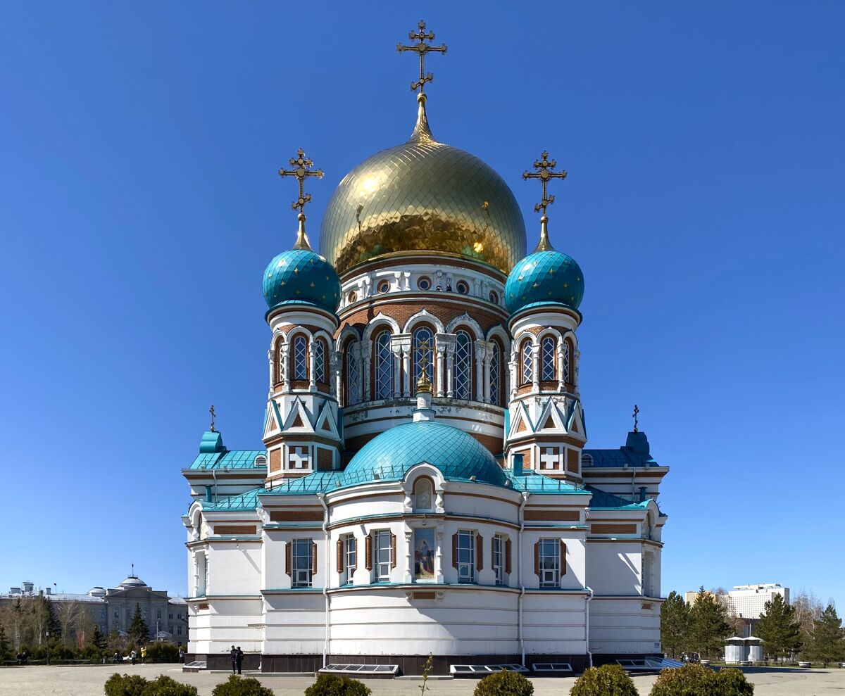 Кафедральный собор Успения Пресвятой Богородицы (новый), Омск (Омск, город, Омская область). фасады, Восточный фасад