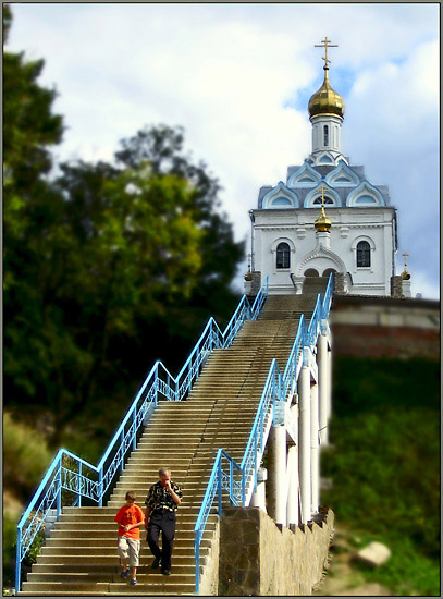 Курорта. Богородице-Табынский женский монастырь. Церковь Табынской иконы Божией Матери. общий вид в ландшафте