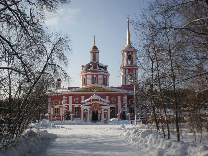 Церковь Сергия Радонежского, Алмазово (Щёлковский городской округ и г. Фрязино, Московская область). общий вид в ландшафте