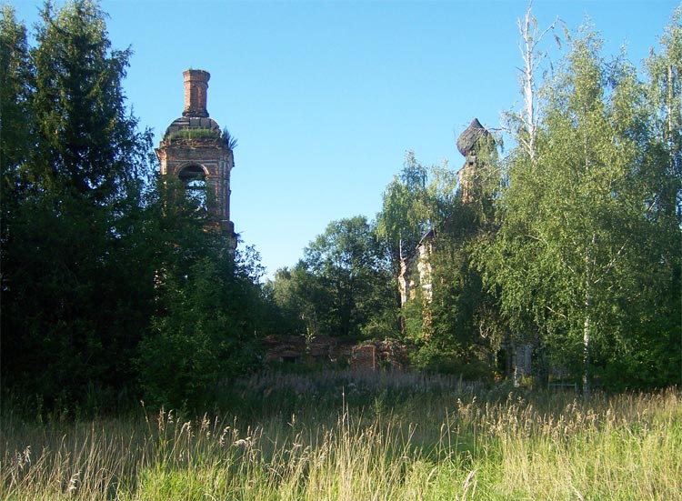 Церковь Николая Чудотворца, Совки (Ёз, Никола-Эз, Эзу) (Кинешемский район, Ивановская область). общий вид в ландшафте
