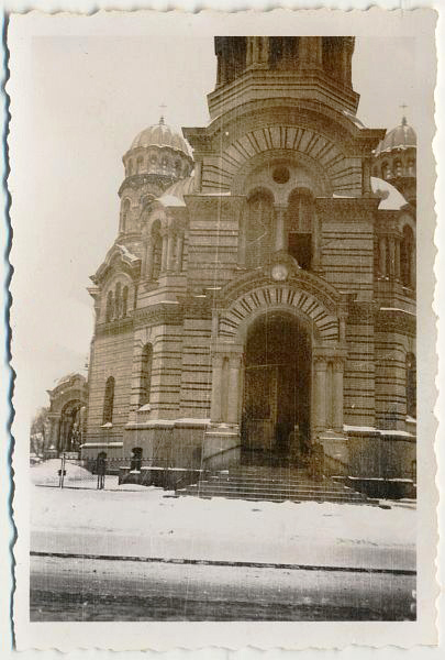 Вход в собор. Фото 1941 г. с аукциона e-bay.de, архивная фотография. Кафедральный собор Рождества Христова, Рига (Рига, город, Латвия)