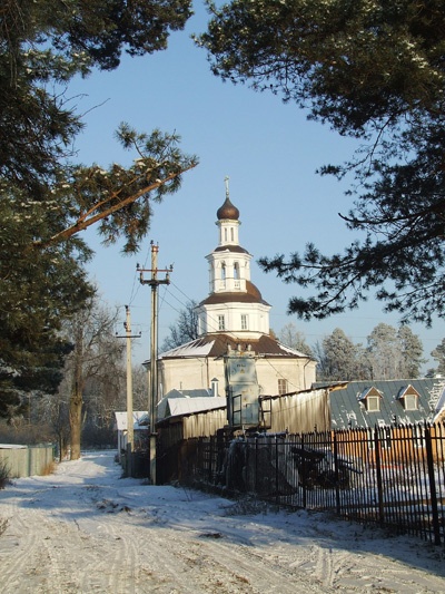 Полтево. Церковь Николая Чудотворца. общий вид в ландшафте