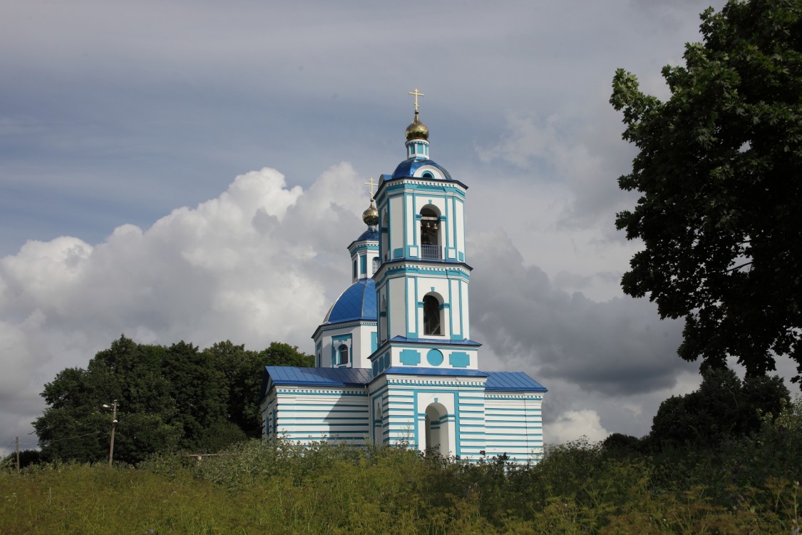 Церковь Владимирской иконы Божией Матери, Кудрино (Мещовский район, Калужская область). общий вид в ландшафте