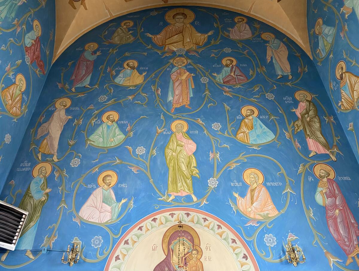 Церковь Рождества Христова, Нижневартовск (Нижневартовский район и г. Нижневартовск, Ханты-Мансийский автономный округ). интерьер и убранство, Стенная роспись в притворе