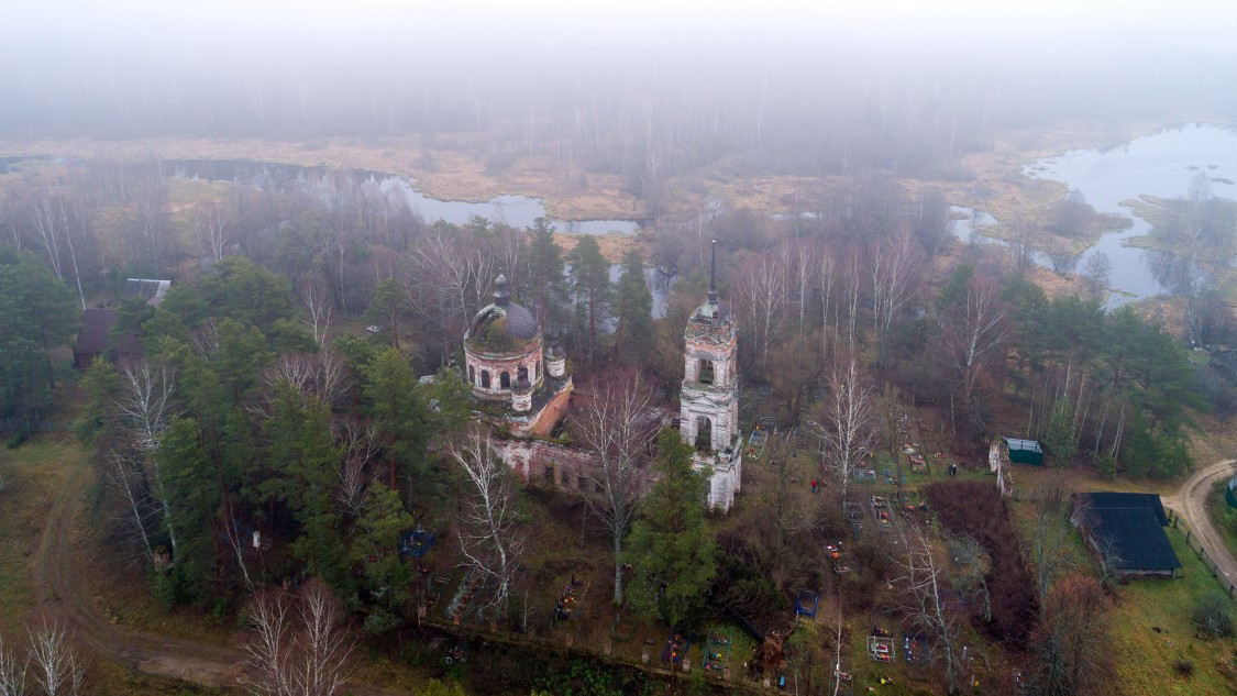 Церковь Воскресения Христова, Воскресенское Новое (Лухский район, Ивановская область). общий вид в ландшафте