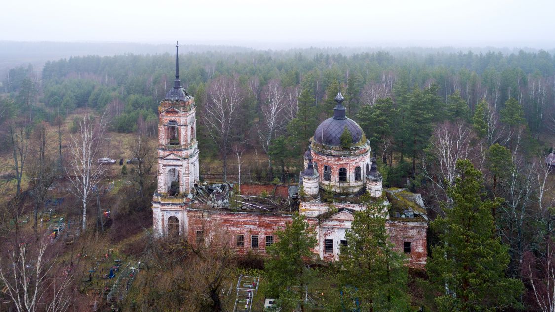 Церковь Воскресения Христова, Воскресенское Новое (Лухский район, Ивановская область). общий вид в ландшафте