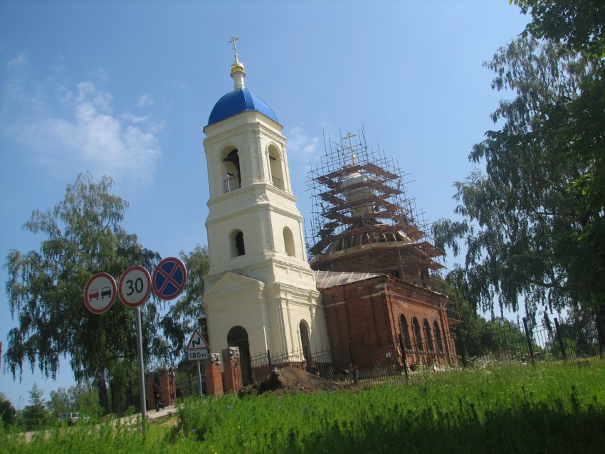 Церковь Преображения Господня, Спас-Дощатый (Зарайский городской округ, Московская область). документальные фотографии, Лето 2008 г. Храм восстанавливается.