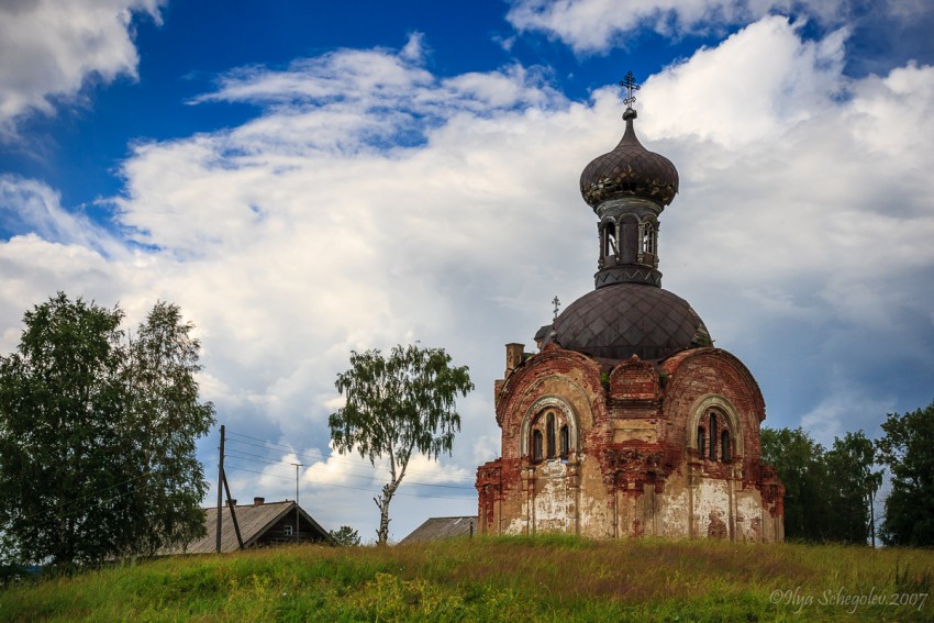Церковь Всех Святых, Анхимово (Вытегорский район, Вологодская область). общий вид в ландшафте