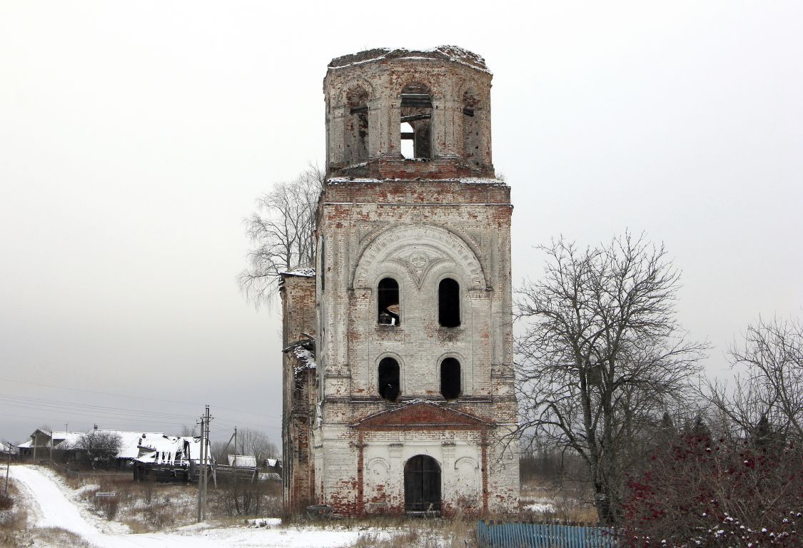 Церковь Николая Чудотворца, Никольская (Сокольский район, Вологодская область). фасады, Вид с запада.