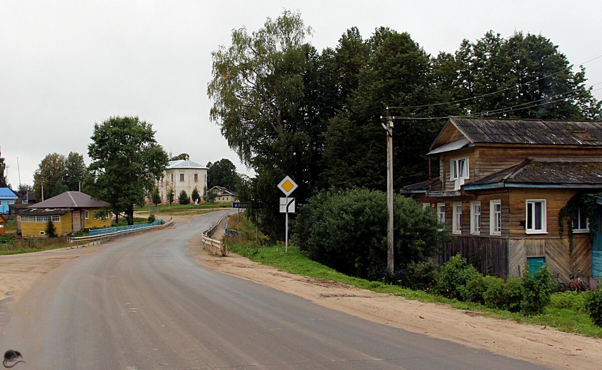 Церковь Богоявления Господня, Городищна (Нюксенский район, Вологодская область). общий вид в ландшафте, 119 лет спустя.