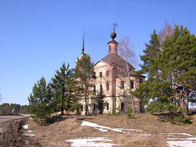 Нюба. Церковь Николая Чудотворца. общий вид в ландшафте