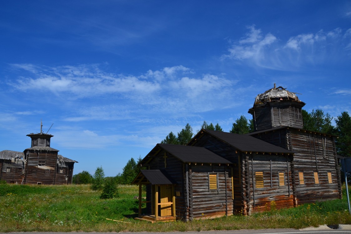 Масловская (погост Тулгас). Храмовый комплекс. Церкви Власия и Климента. фасады