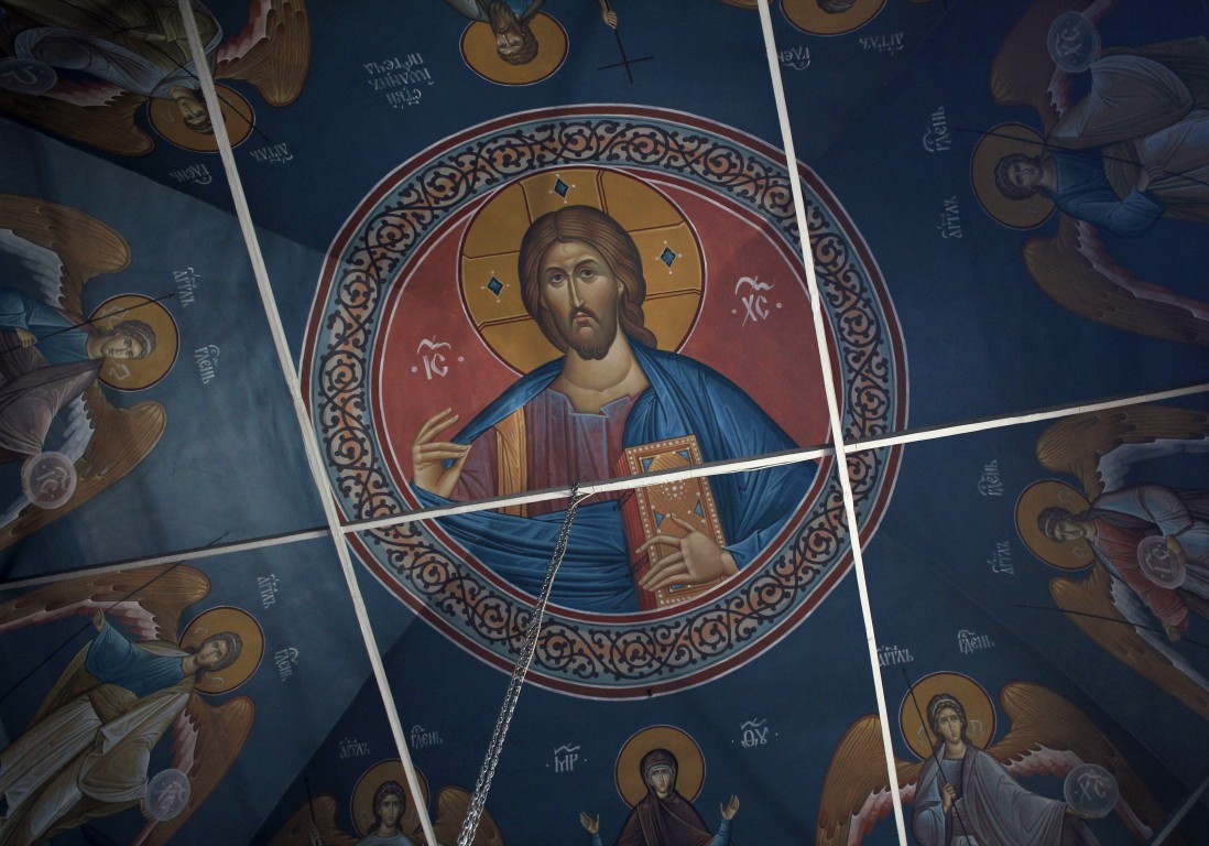 Церковь Николая Чудотворца, Никольское (Троицкий административный округ (ТАО), г. Москва). интерьер и убранство, Спас Вседержитель, роспись крестового свода в интерьере