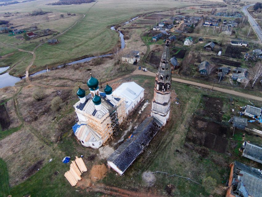 Церковь Казанской иконы Божией Матери, Осенево (Гаврилов-Ямский район, Ярославская область). общий вид в ландшафте