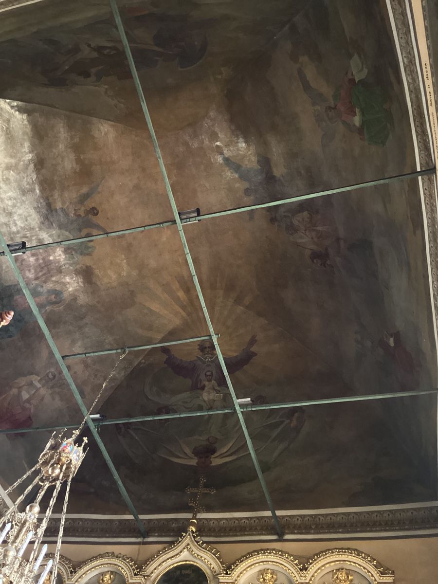 Фрески на своде основного объема, интерьер и убранство. Кафедральный собор Сергия Радонежского, Ливны (Ливенский район и г. Ливны, Орловская область)