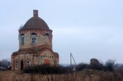 Церковь Георгия Победоносца, Общий вид : основной объем и остатки колокольни (справа)<br>, Калинино, Ливенский район и г. Ливны, Орловская область