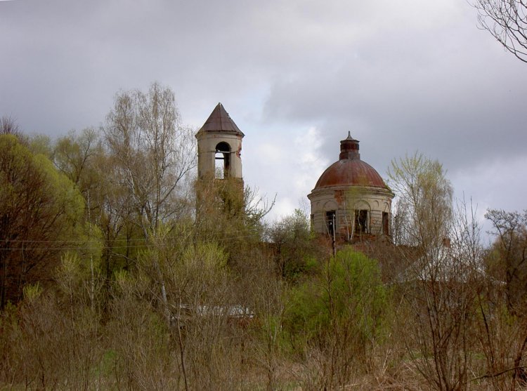 Башмаковка (Башмаково). Церковь Николая Чудотворца. общий вид в ландшафте