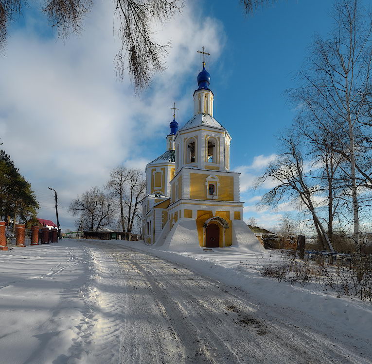 Церковь Сергия Радонежского, Жерехово (Собинский район, Владимирская область). общий вид в ландшафте, Вид с запада