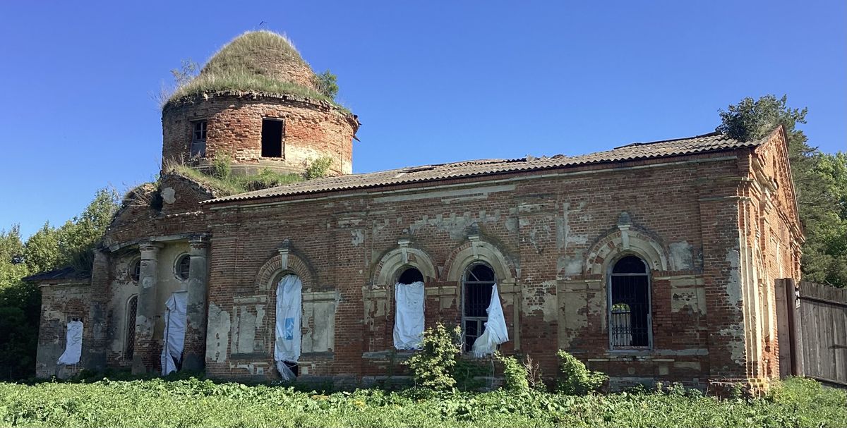 Вид с северо-запада, фасады. Церковь Георгия Победоносца, Закопы (Каменский район, Тульская область)