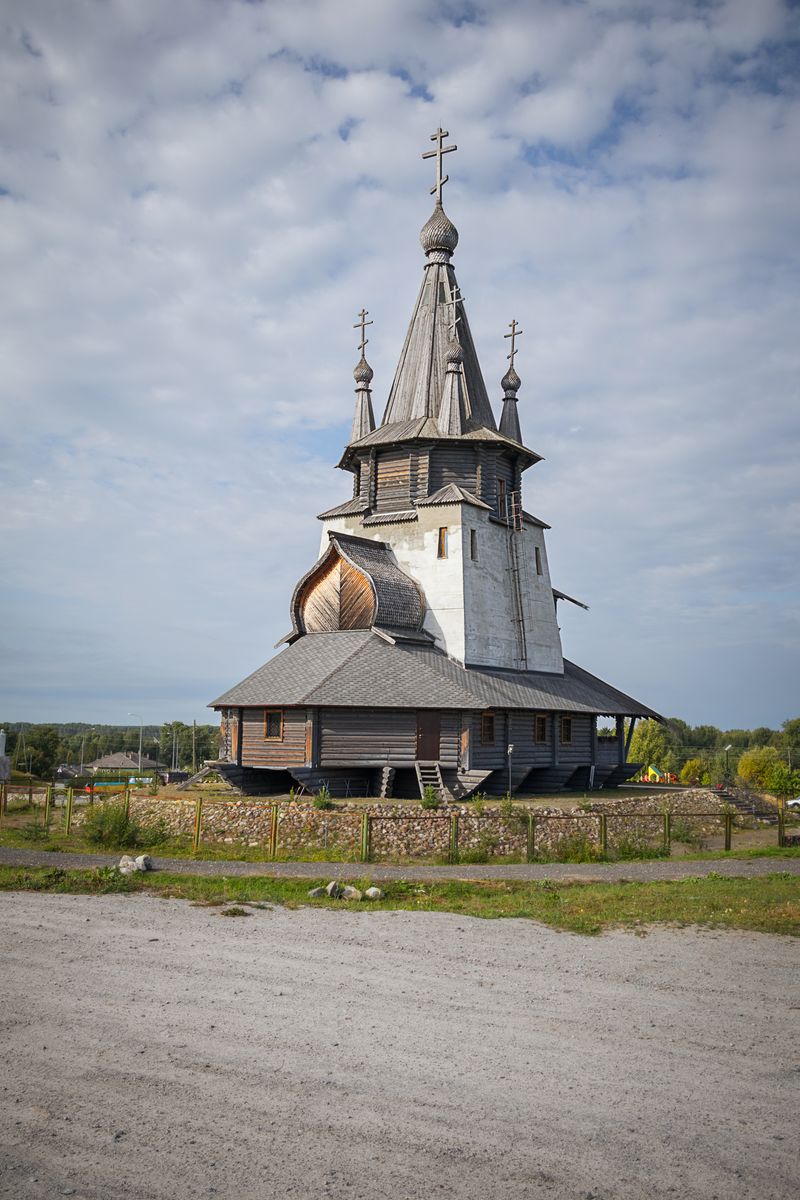 Вид с северо-востока, фасады. Церковь Николая Чудотворца, Повенец (Медвежьегорский район, Республика Карелия)