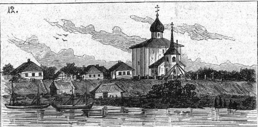 Церковь Благовещения Пресвятой Богородицы на Рюриковом городище, Городище (Новгородский район, Новгородская область). графика, Рис. из журнала 