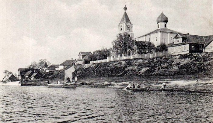 Церковь Благовещения Пресвятой Богородицы на Рюриковом городище, Городище (Новгородский район, Новгородская область). архивная фотография, Тиражная почтовая открытка 1900-х годов