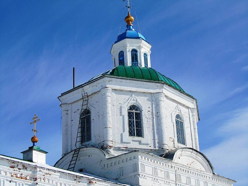 Церковь Похвалы Пресвятой Богородицы, Орёл (Усольский район, Пермский край). архитектурные детали, восьмерик основного объема, вид с юго-запада