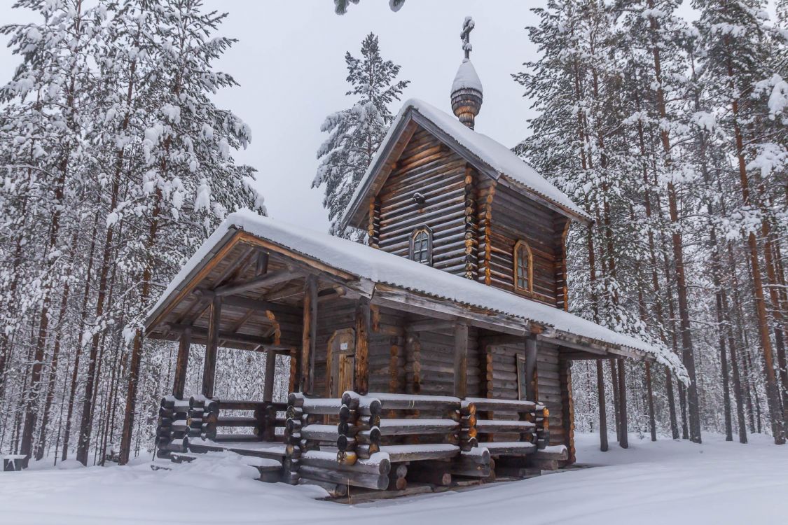 Часовня Георгия Победоносца, Сандармох (Медвежьегорский район, Республика Карелия). фасады, Вид с юго-запада