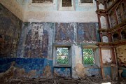 Церковь Преображения Господня, фрески храма, общий вид стены и части иконостаса<br>, Путятино, Некрасовский район, Ярославская область