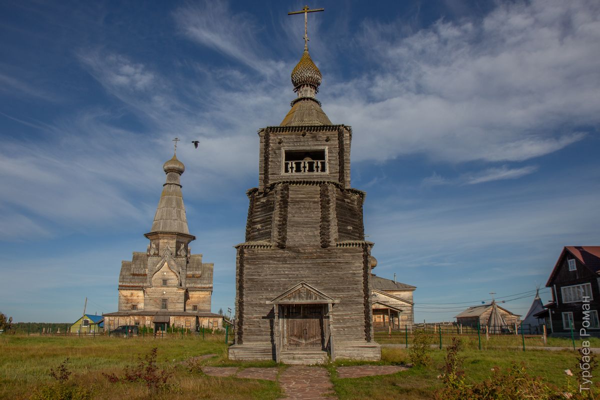Храмовый комплекс Пречистенской (Успенской) стороны. Колокольня, Варзуга (Терский район, Мурманская область). фасады, Вид с запада