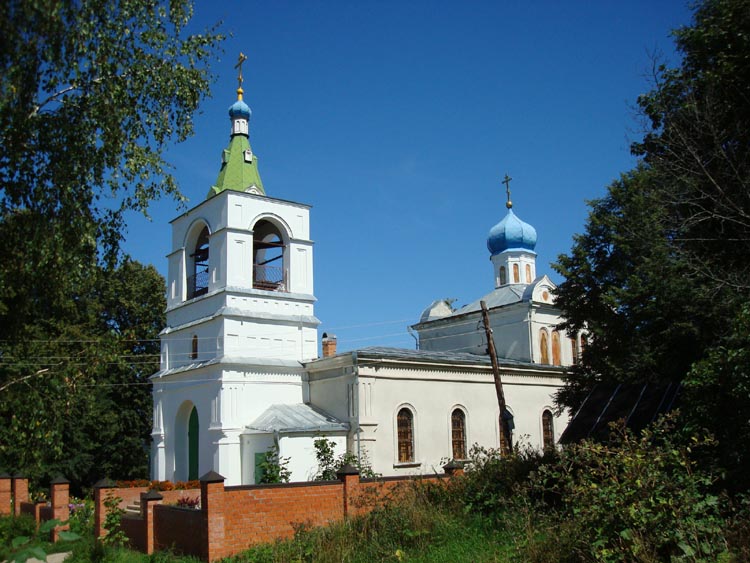 Церковь Николая Чудотворца, Оболенское (Жуковский район, Калужская область). общий вид в ландшафте