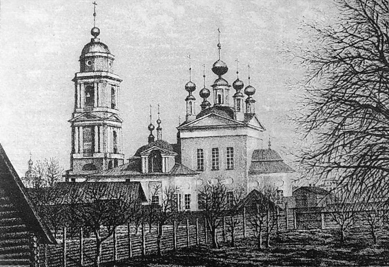 Церковь Сошествия Святого Духа, Калуга (Калуга, город, Калужская область). архивная фотография, Вид с юга (источник - http://drevo-info.ru/images/002/004015.jpg)