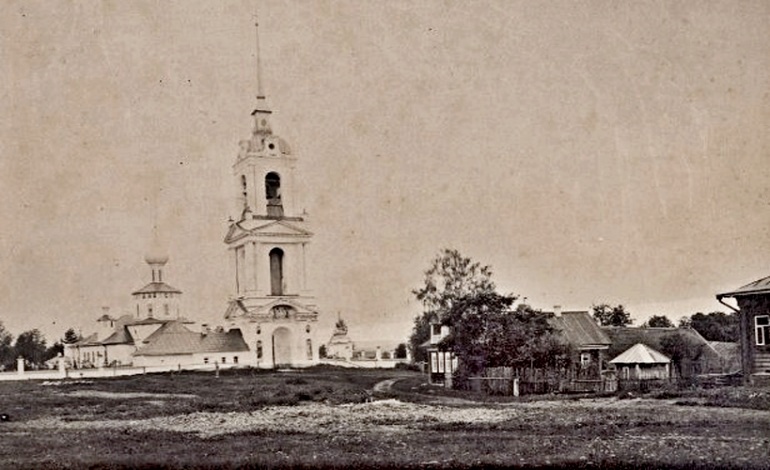 Церковь Троицы Живоначальной, Борисоглебский (Борисоглебский район, Ярославская область). архивная фотография, Фото конца XIX в. (Мальгин Д. И.). Вид с северо-запада. ГКМФ. Государственный Ростово-Ярославский архитектурно-художественный музей-заповедник