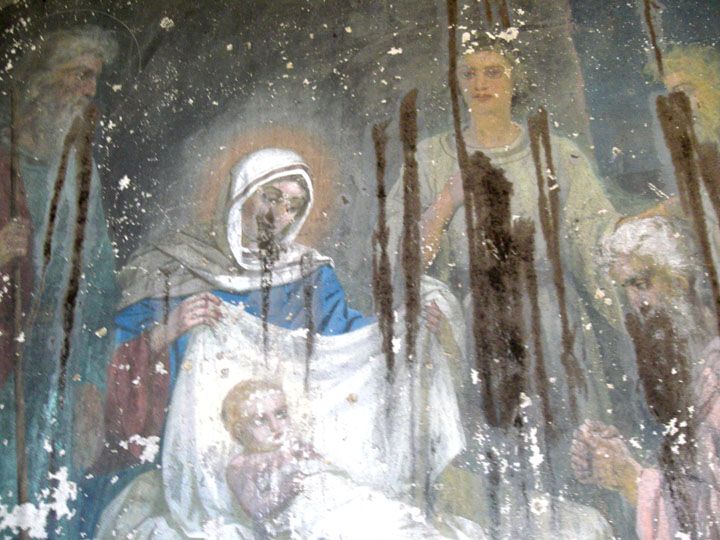 Церковь Казанской иконы Божией Матери, Степаниха (Александровский район, Владимирская область). интерьер и убранство, Фрагмент росписи храма		      