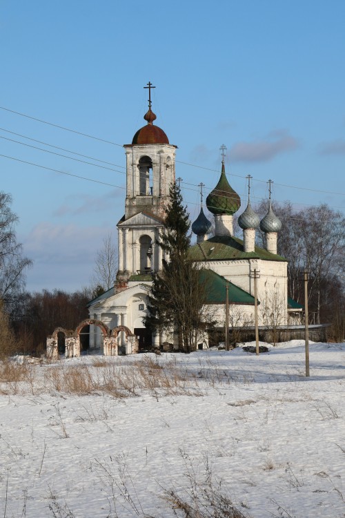 Сеславино. Церковь Казанской иконы Божией Матери. фасады, Вид с запада